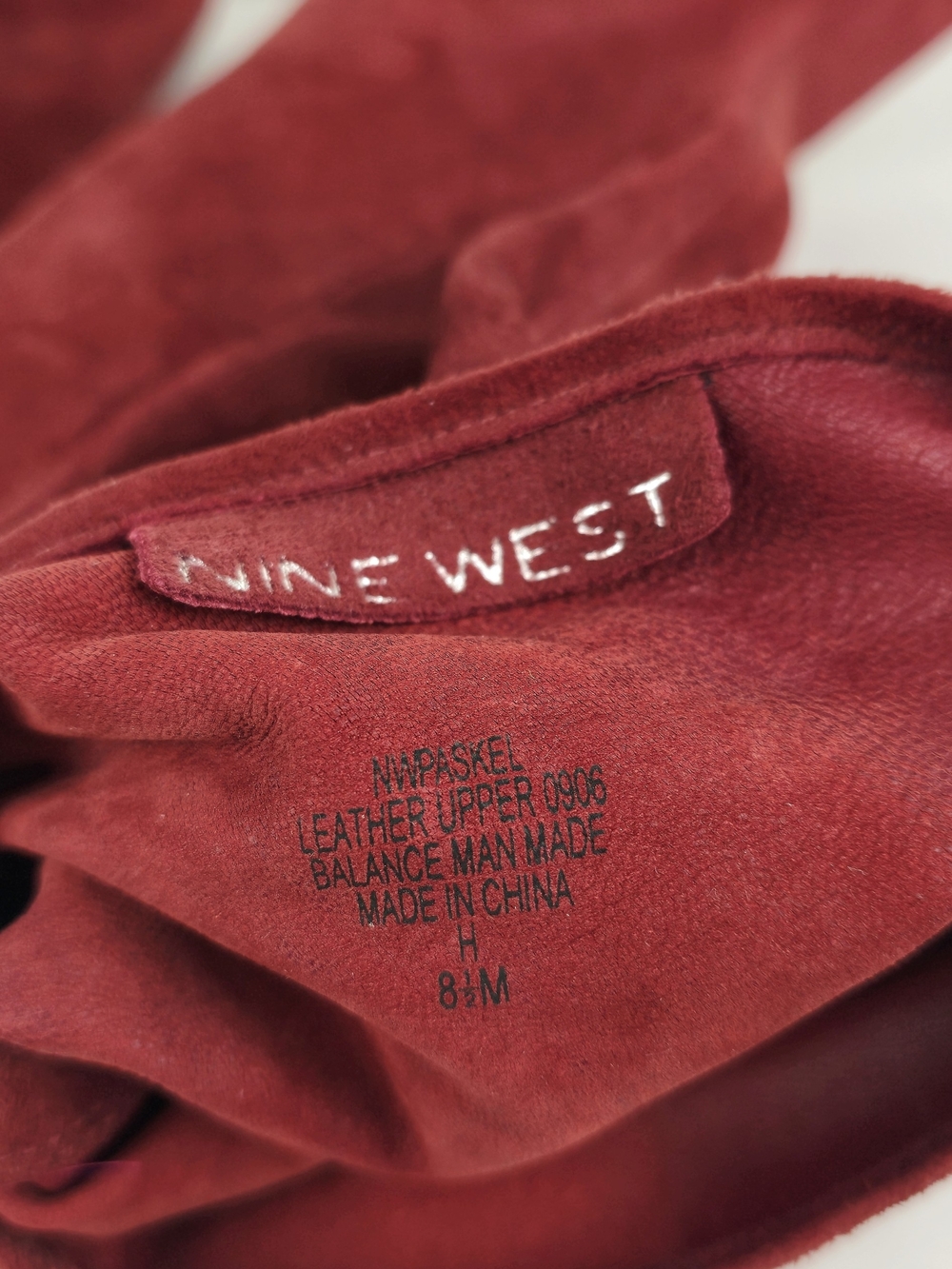 Nine West Wine Red Suede Pointed-Toe Fold-Over Slouch Ankle Booties - Picture 9 of 11